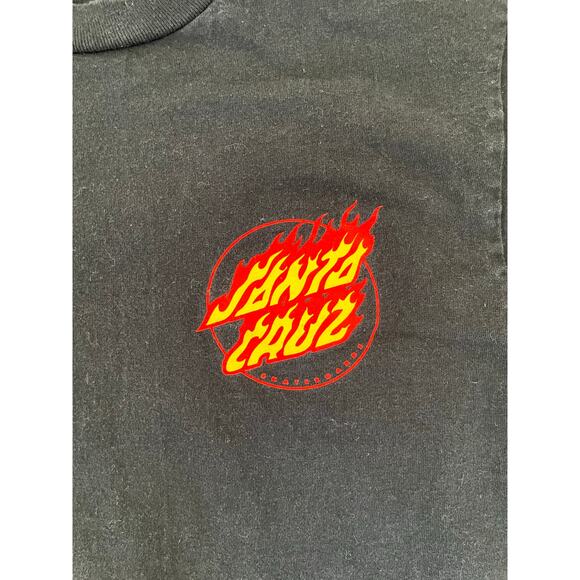 Santa Cruz Flame Dot Logo Black Skate T-Shirt Size M - Picture 5 of 6